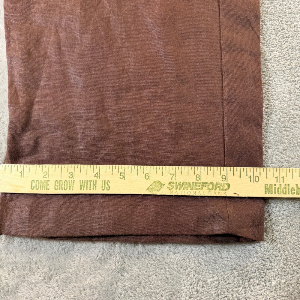 Carole Little Pants Women 14W Brown Linen Wide Leg Trousers Elastic Back - Picture 3 of 9